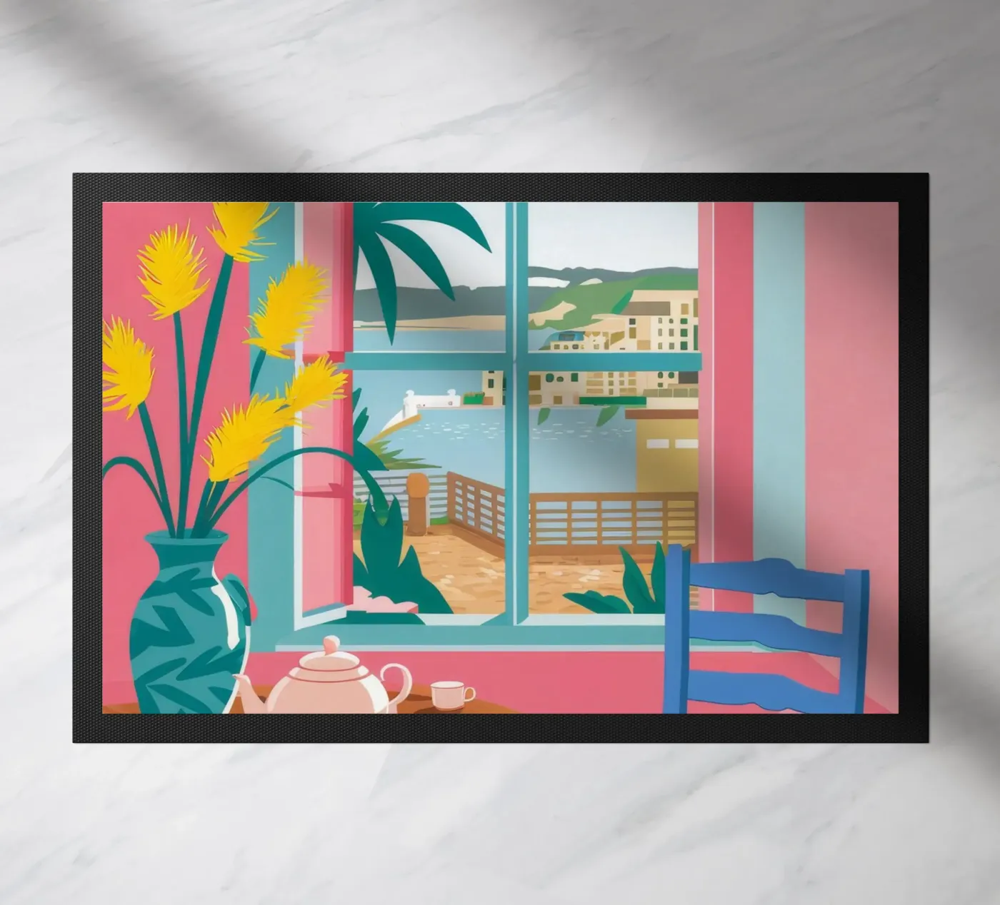 Seaside Cafe Table doormat by FadeAura