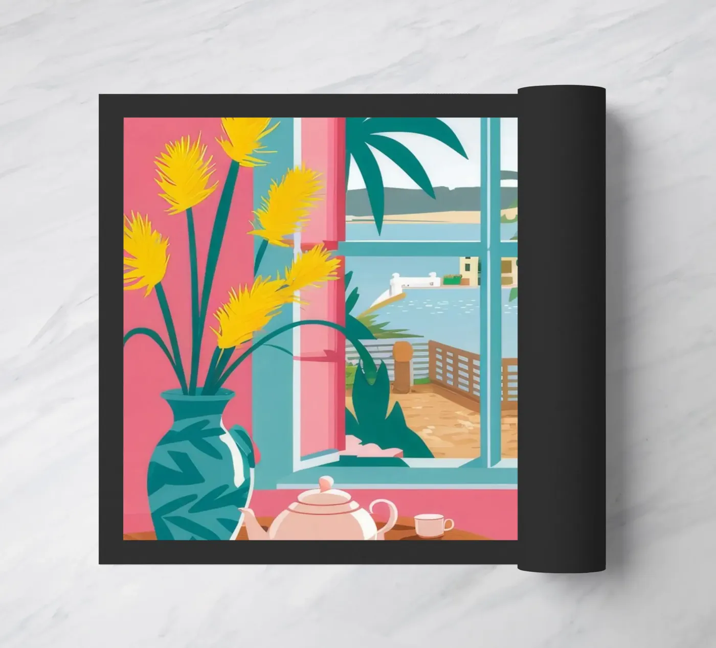 Seaside Cafe Table doormat by FadeAura