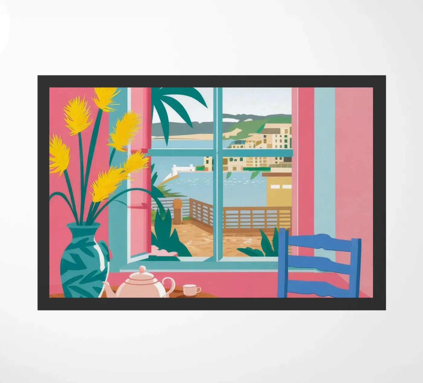 Seaside Cafe Table doormat by FadeAura
