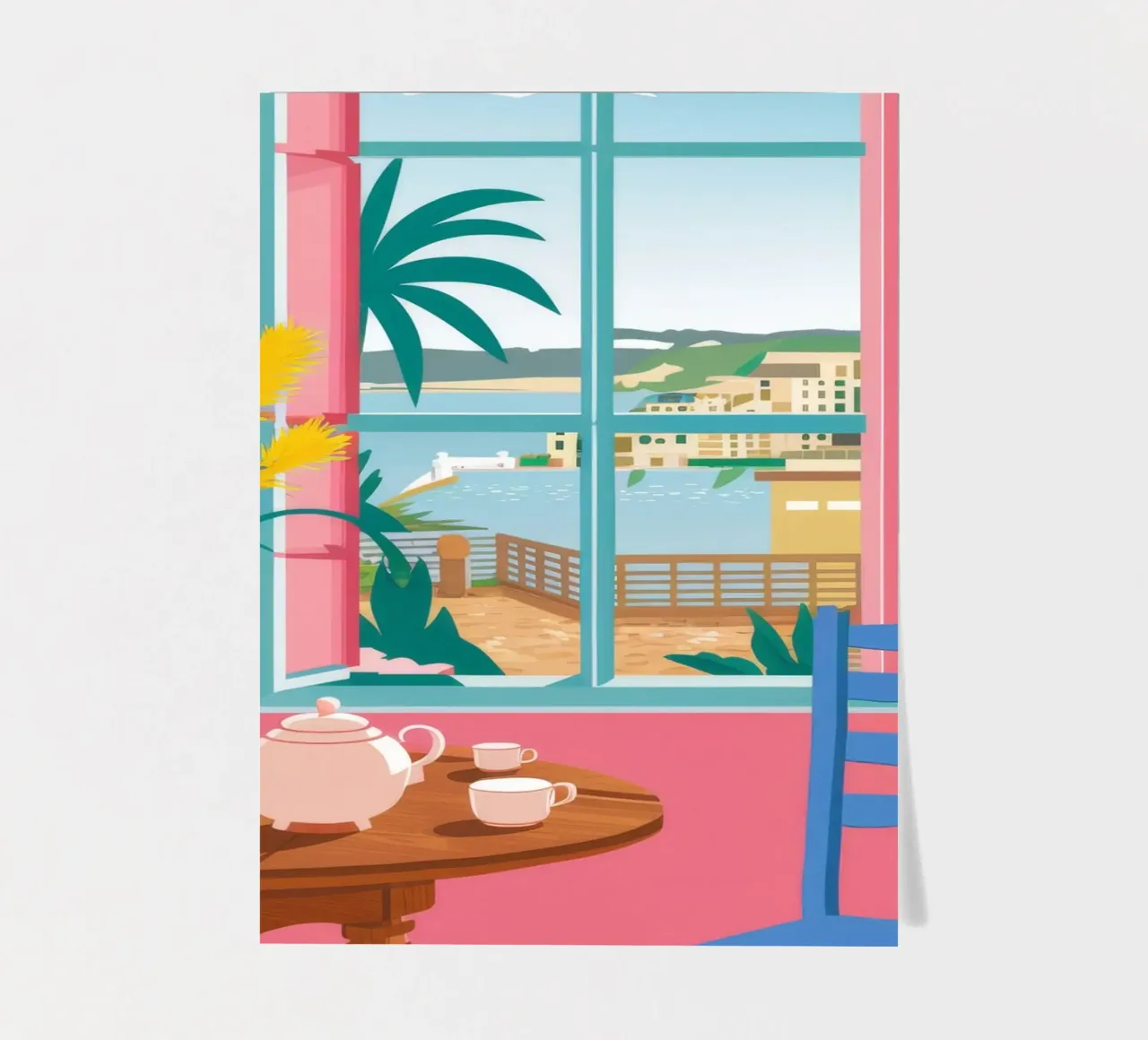 Seaside Cafe Table sticker sheet by FadeAura