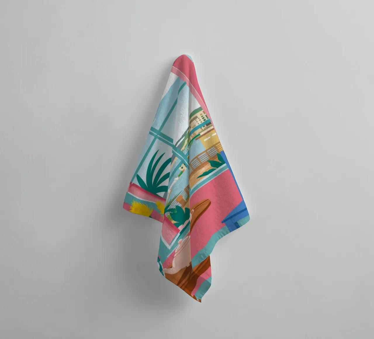 Seaside Cafe Table towel by FadeAura