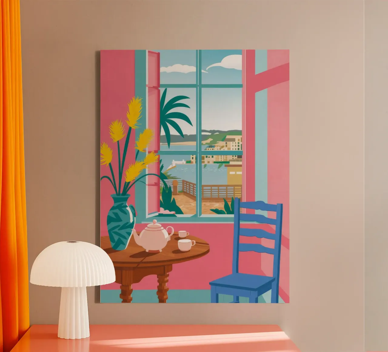 Seaside Cafe Table canvas by FadeAura