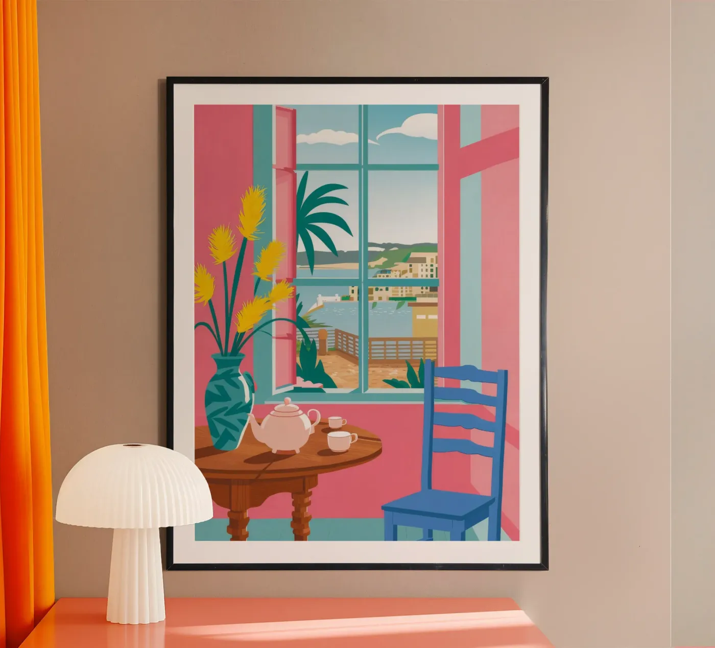 Seaside Cafe Table poster by FadeAura
