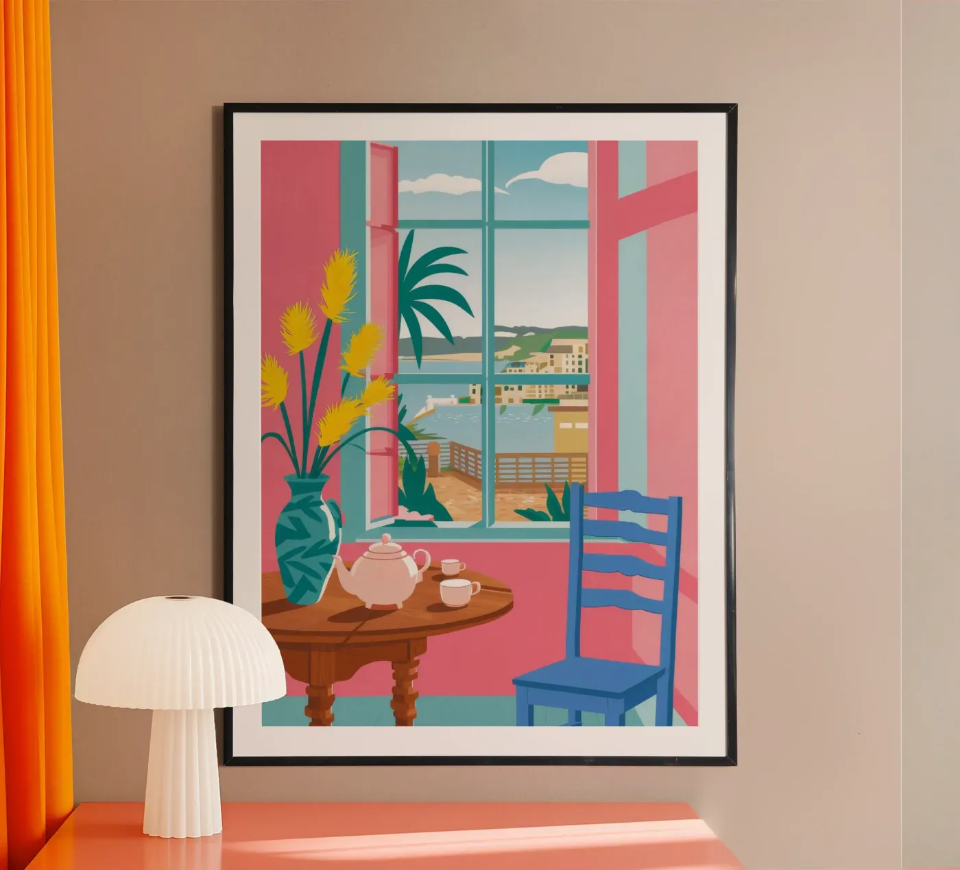 Seaside Cafe Table poster by FadeAura