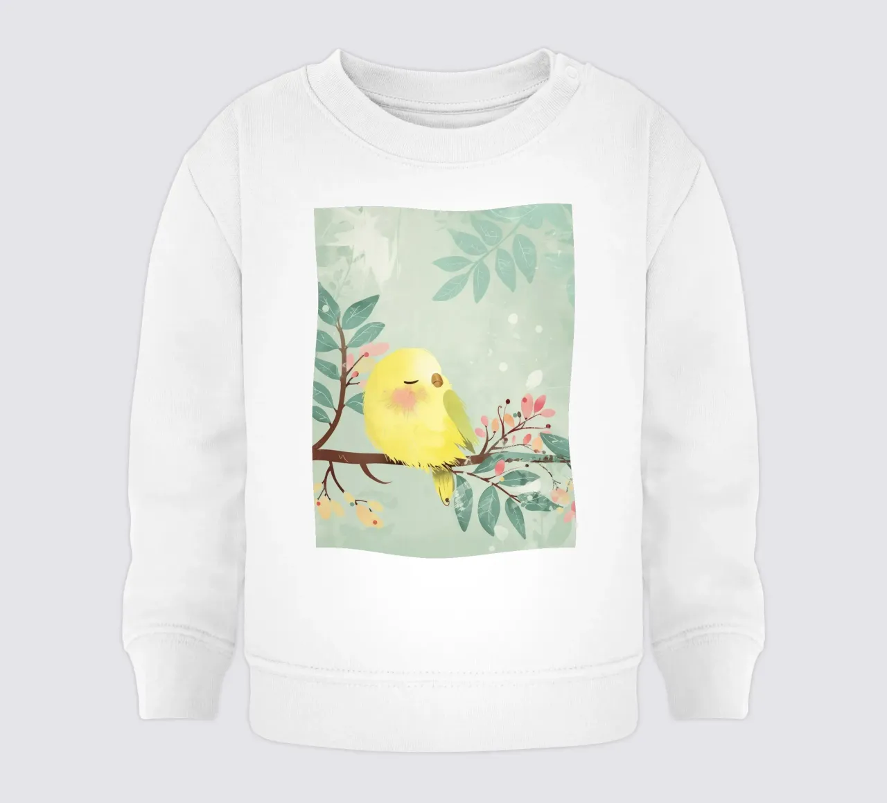 Incantevole Budgie addormentato, esplosione colorata di bellezza piumata felpa neonato da DesignDoodle