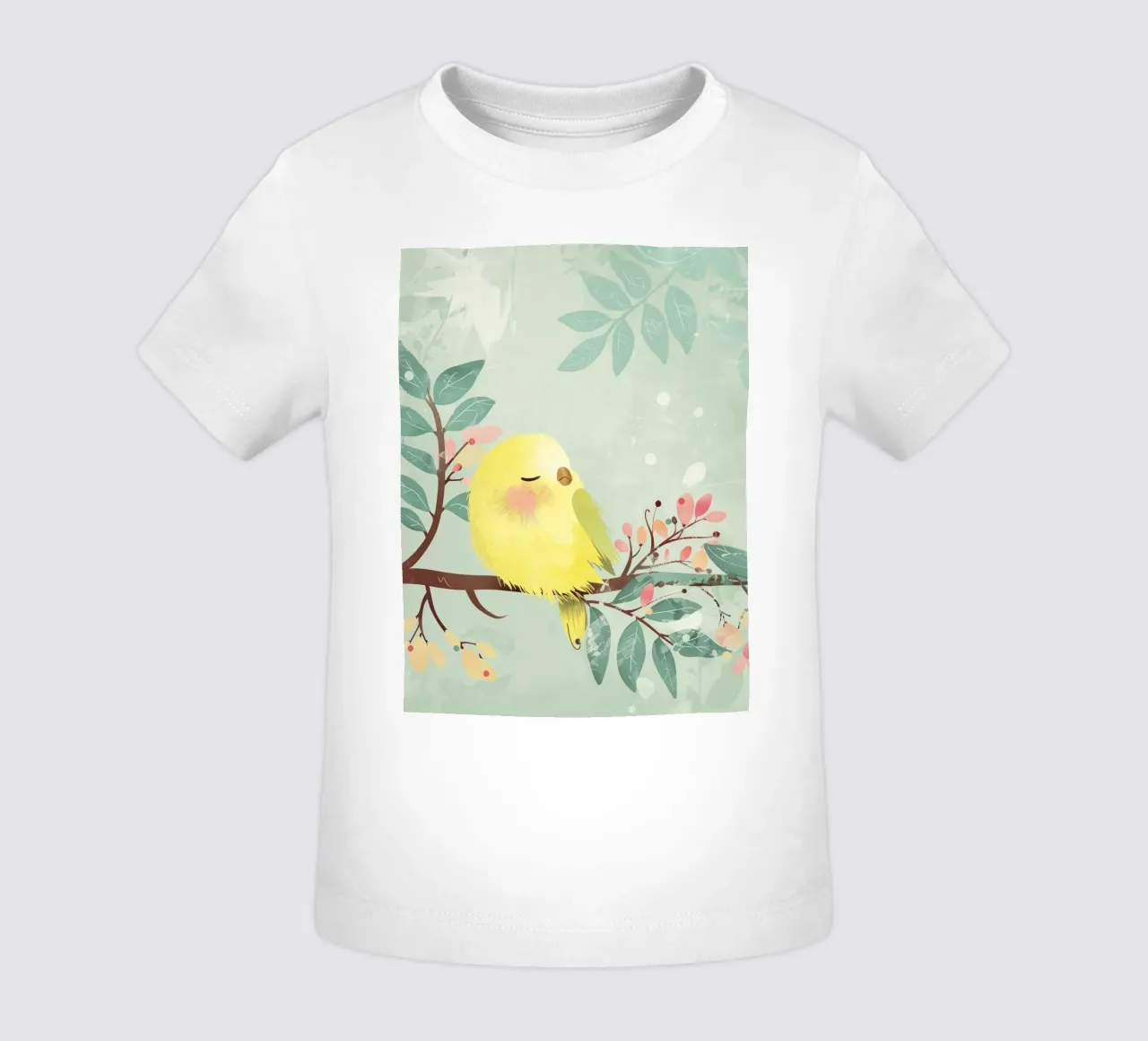 Incantevole Budgie addormentato, esplosione colorata di bellezza piumata maglietta neonato da DesignDoodle