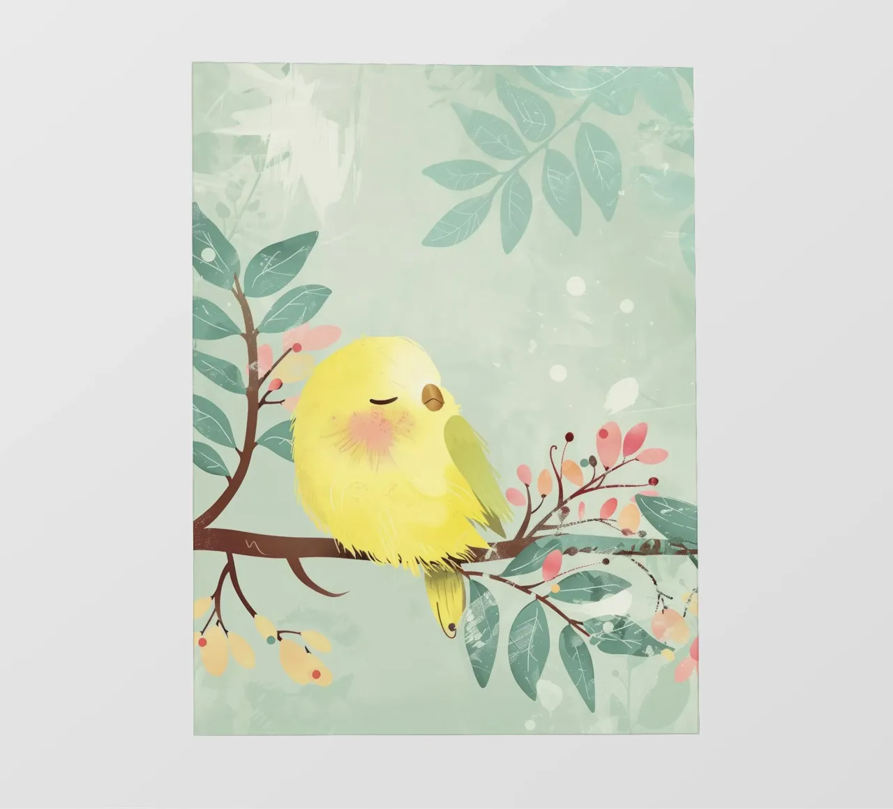 Incantevole Budgie addormentato, esplosione colorata di bellezza piumata pellicola backlit da DesignDoodle
