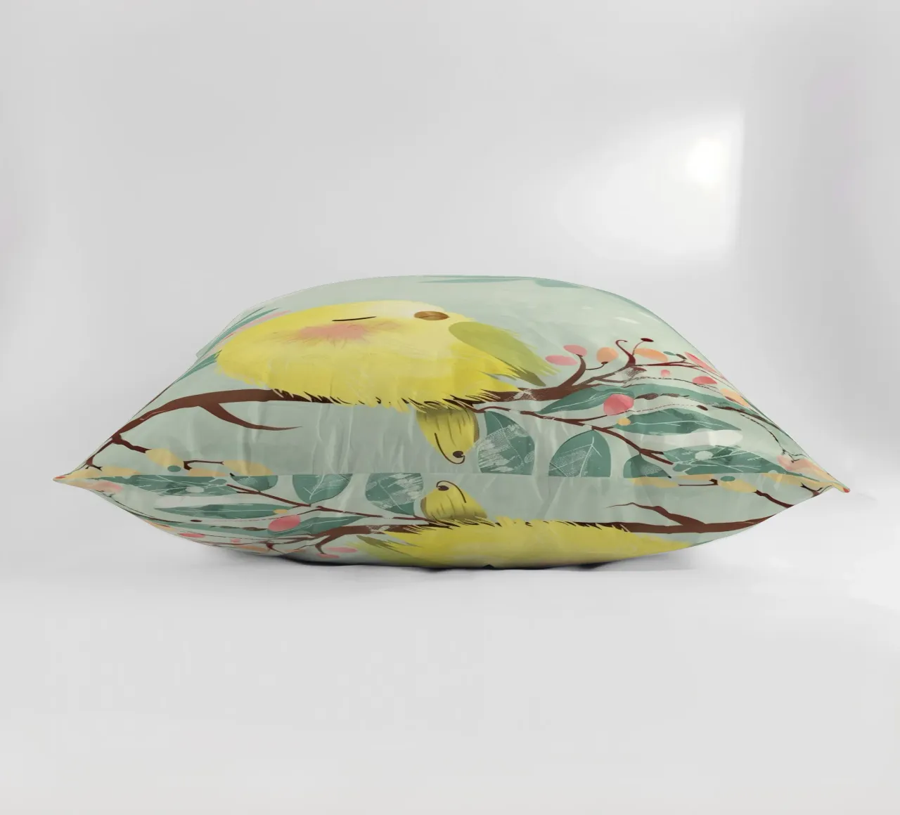 Incantevole Budgie addormentato, esplosione colorata di bellezza piumata cuscino da DesignDoodle