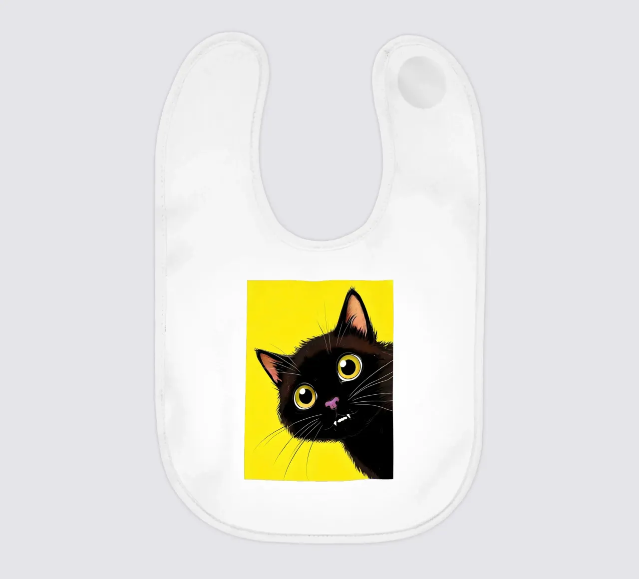 Gatto nero vampiro con occhi gialli bavaglino da 🥝 KIWI STORE