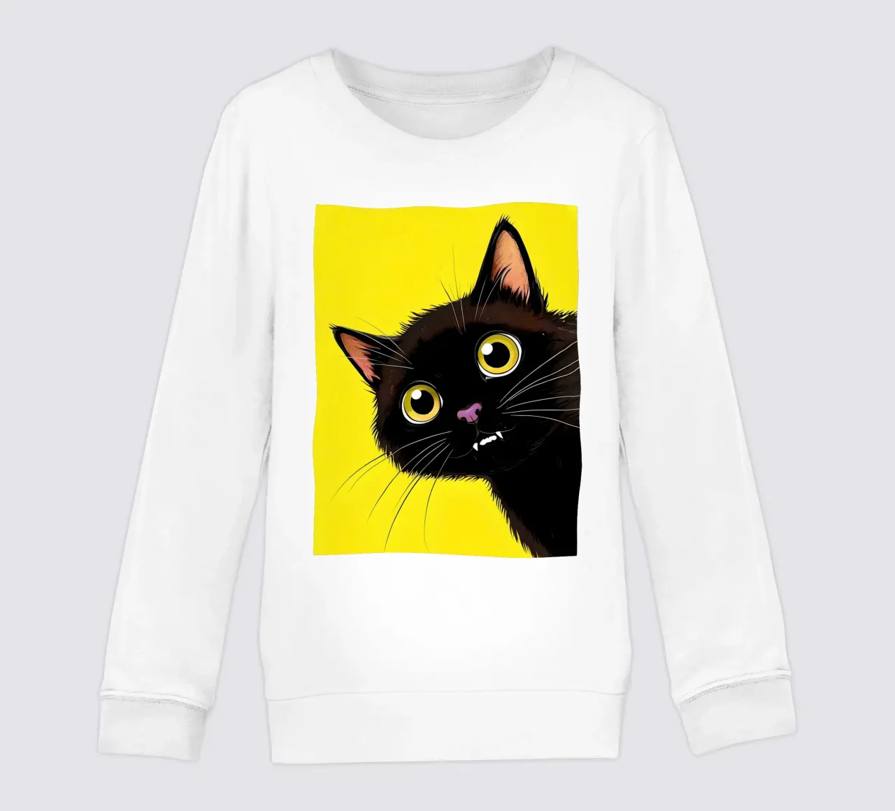 Gatto nero vampiro con occhi gialli felpa bambino da 🥝 KIWI STORE