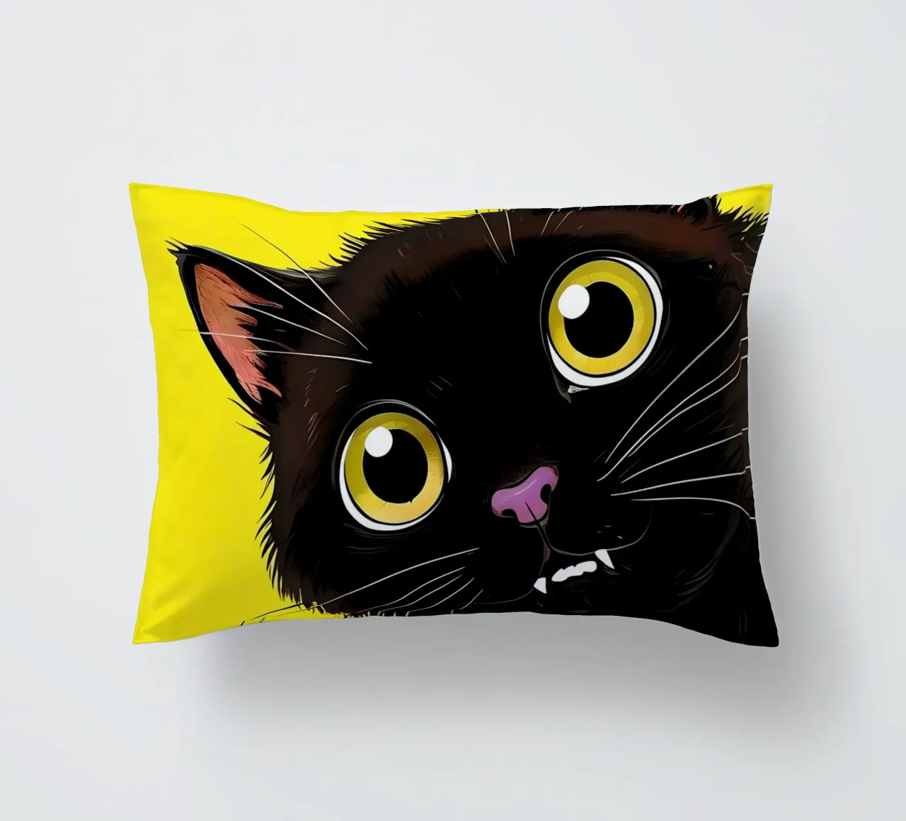 Gatto nero vampiro con occhi gialli cuscino da 🥝 KIWI STORE