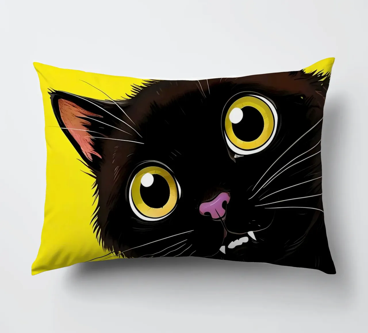 Gatto nero vampiro con occhi gialli cuscino da 🥝 KIWI STORE