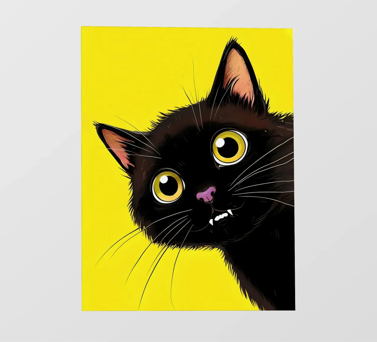 Gatto nero vampiro con occhi gialli pellicola backlit da 🥝 KIWI STORE