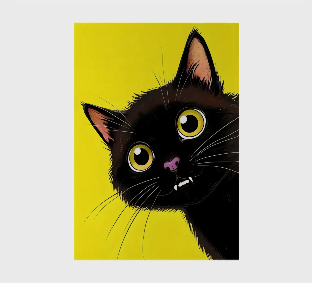 Dessin animé chat noir vampire aux yeux jaunes carnet de notes de 🥝 KIWI STORE