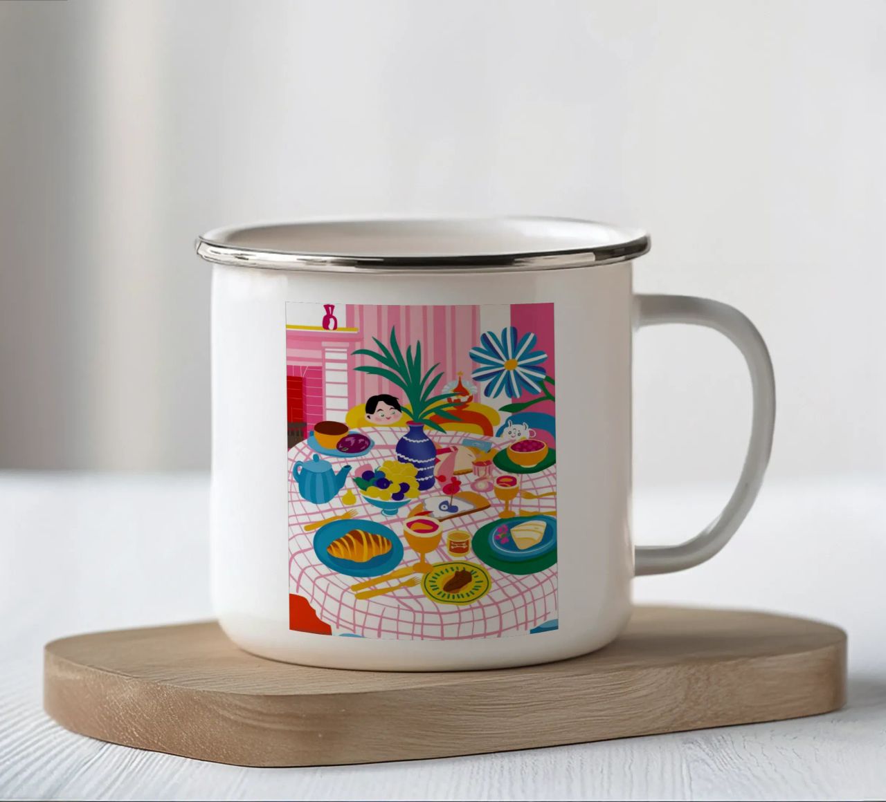 Cena massimalista tazza in smalto da Muse Artworks