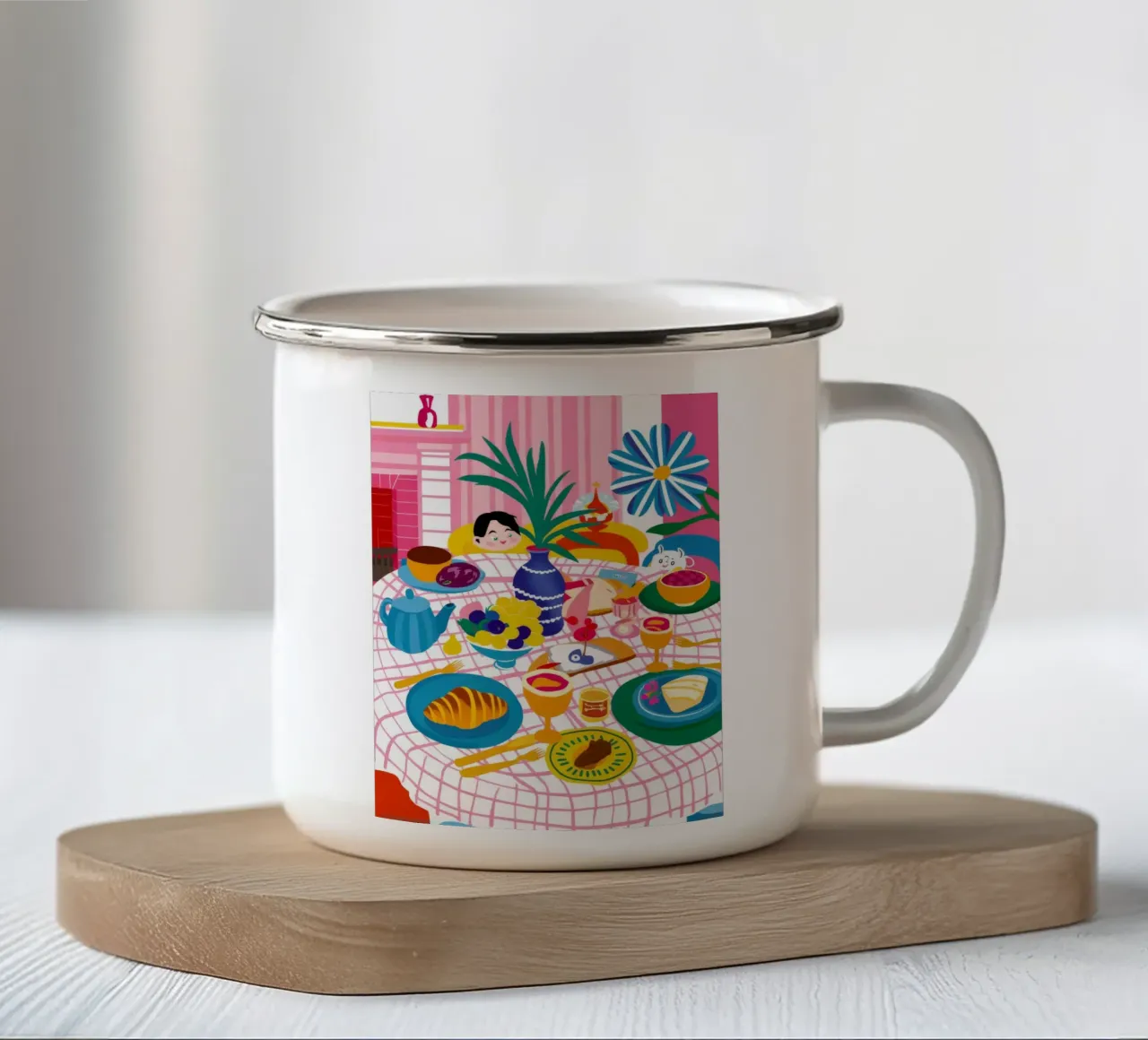 Cena massimalista tazza in smalto da Muse Artworks
