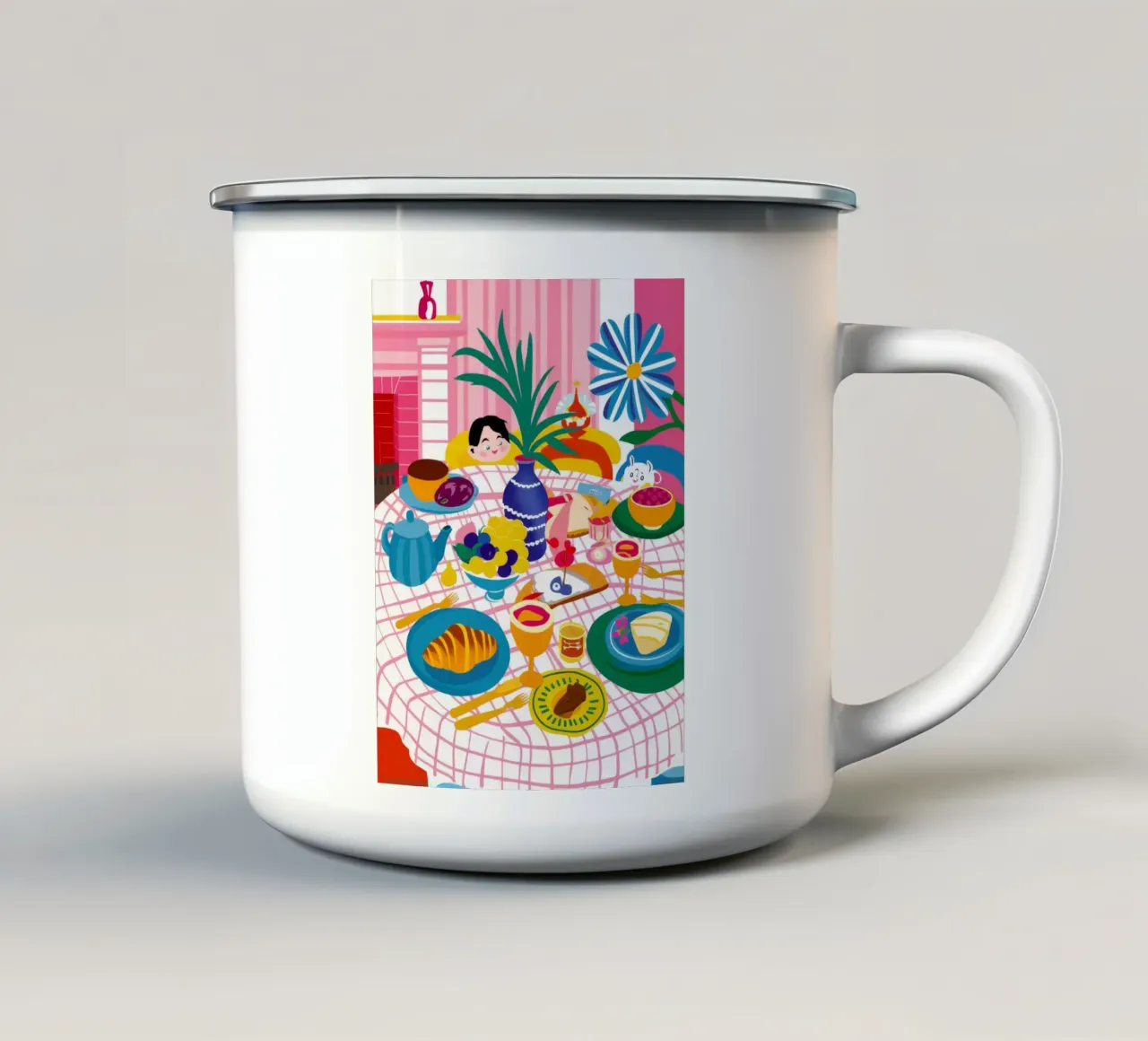 Cena massimalista tazza in smalto da Muse Artworks