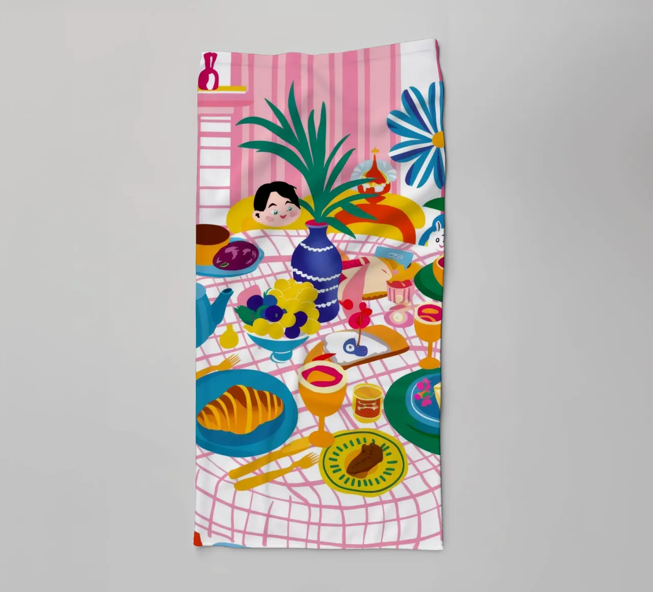 Dîner maximaliste serviette de bain de Muse Artworks