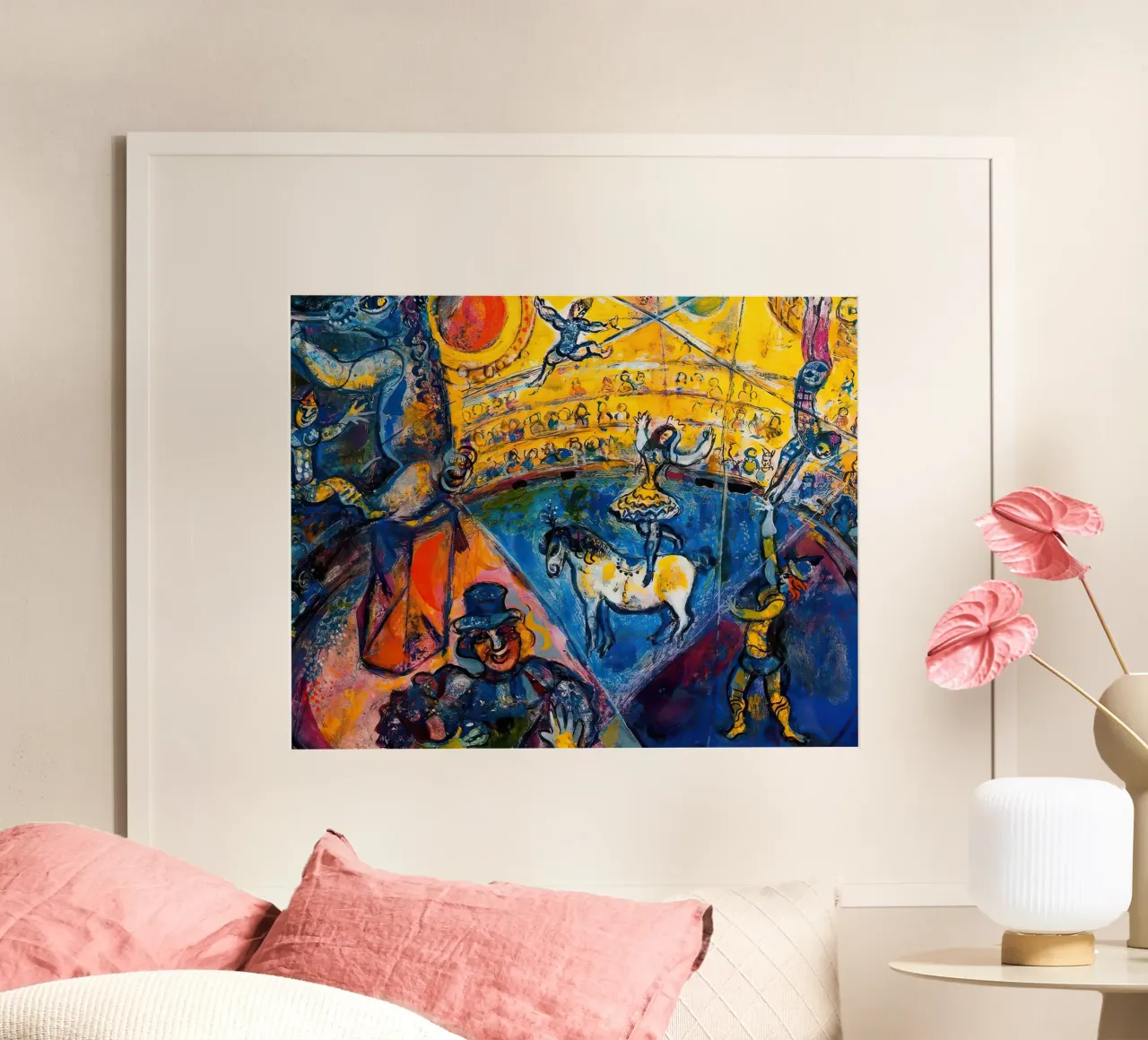 März Chagall Der Zirkus Poster mit Kunststoffrahmen von MC Exhebition