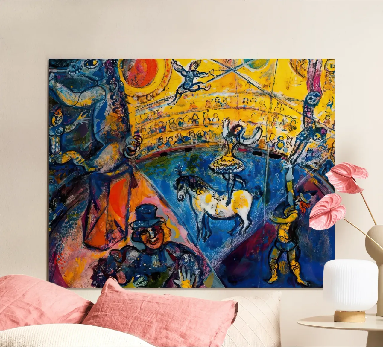 März Chagall Der Zirkus Poster mit Kunststoffrahmen von MC Exhebition