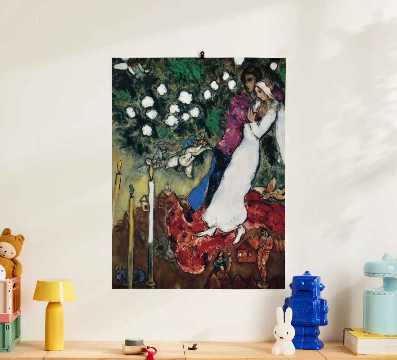 March Chagall Three Candles marc chagall poster with aluminum frame by MC Exhebition