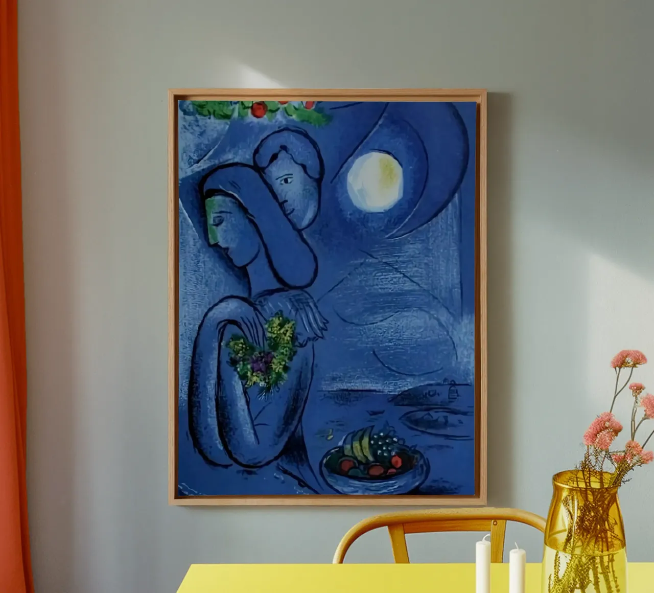 Marc Chagall Città di Nizza tela con Cornice a cassetta da MC Exhebition