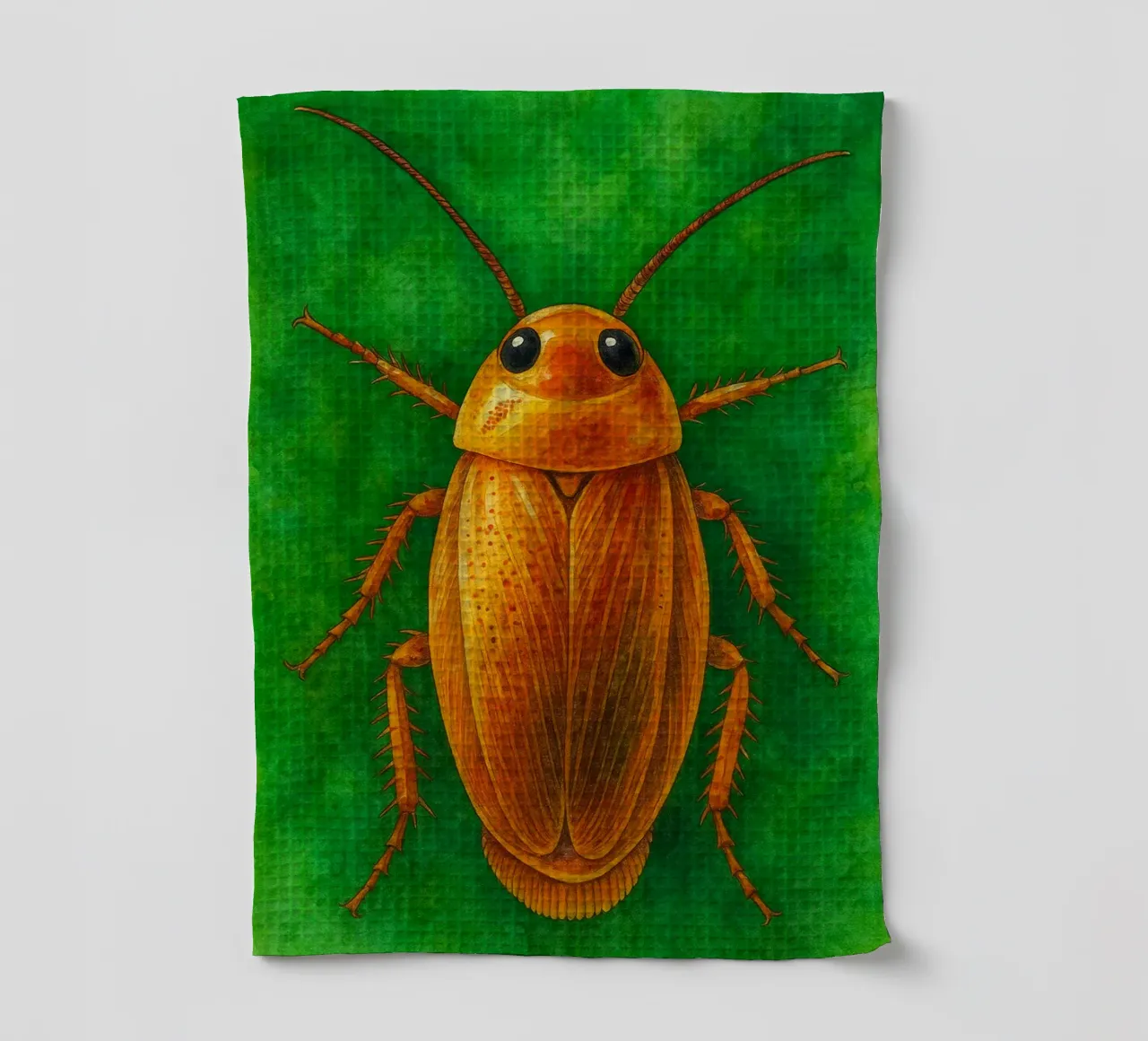 cockroach colorfull painting tea towel by toegoe