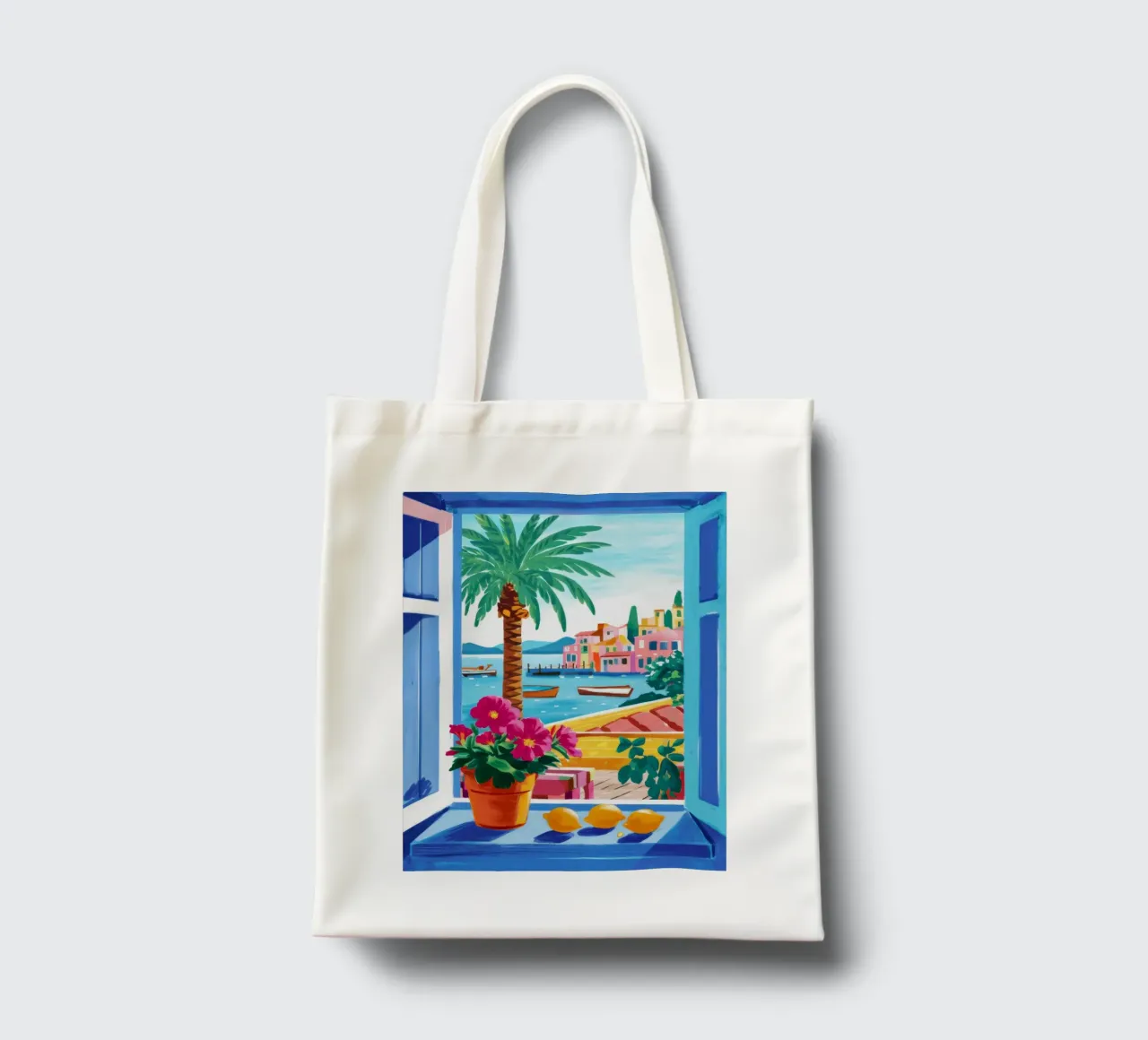 Palma fiorita in vaso borsa in juta da FadeAura