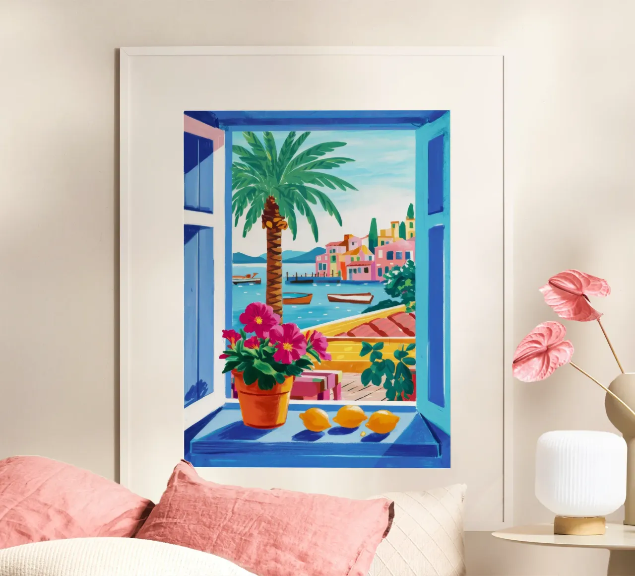 Palma fiorita in vaso poster da FadeAura