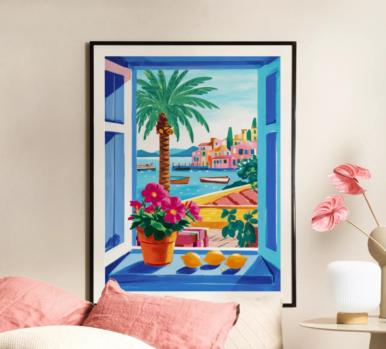 Palma fiorita in vaso poster da FadeAura