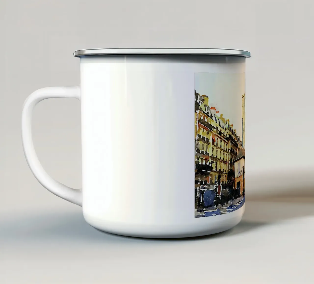 A Parigi tazza in smalto da Massimo Frascogna