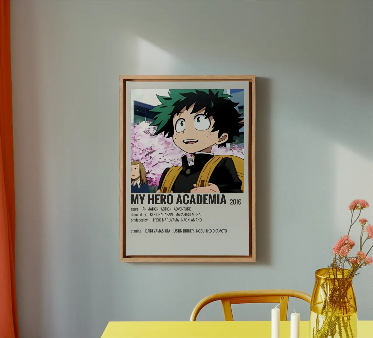 MY HERO ACADEMIA 2016 tela con Cornice a cassetta da MVFminimalist