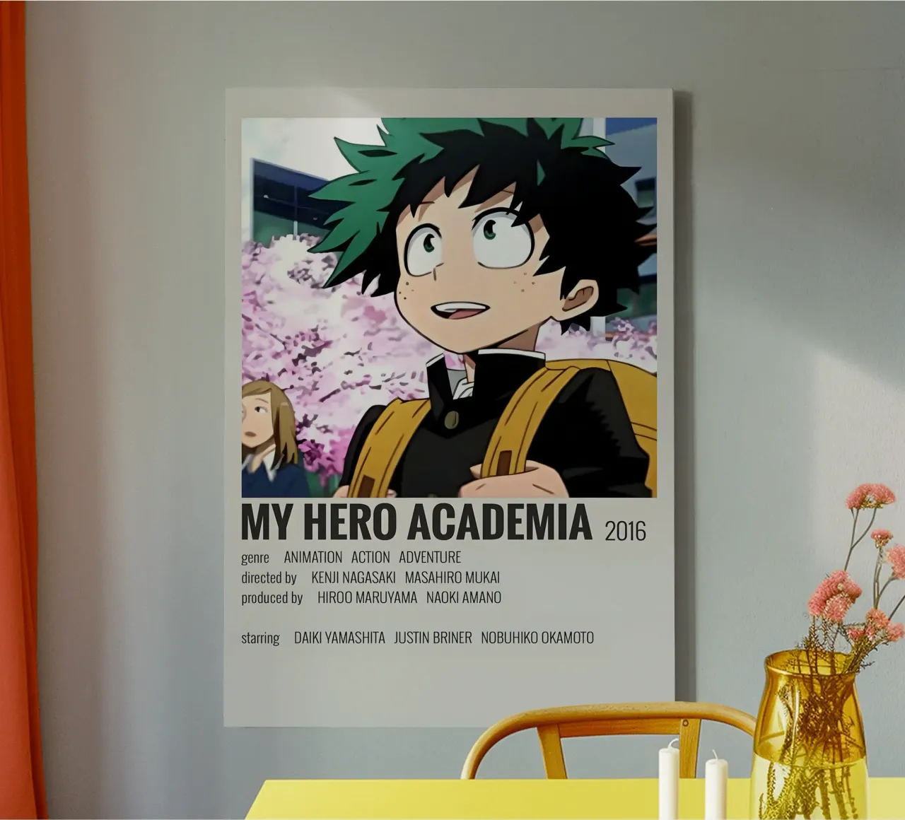 MY HERO ACADEMIA 2016 tela con Cornice a cassetta da MVFminimalist