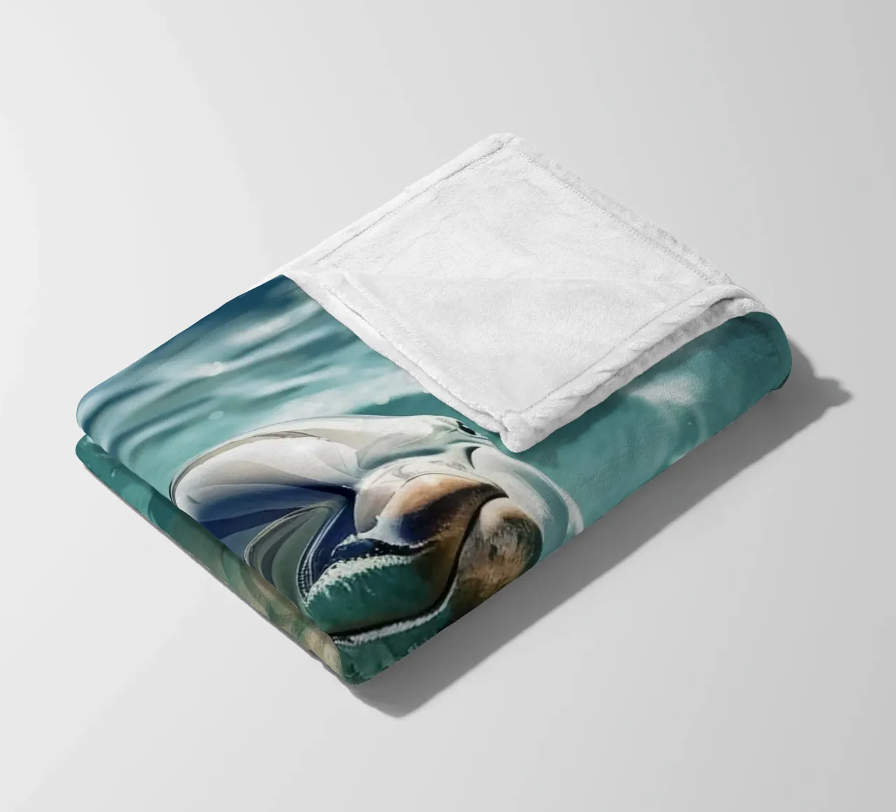 Waves of Joy: The Bottlenose Dolphin in Action fleece blanket by DesignDoodle