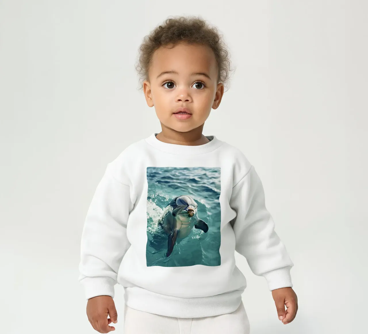 Waves of Joy: The Bottlenose Dolphin in Action baby sweatshirt by DesignDoodle