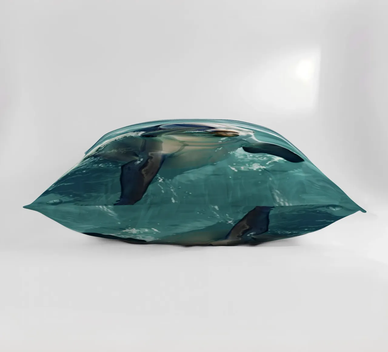 Waves of Joy: The Bottlenose Dolphin in Action decorative cushion by DesignDoodle