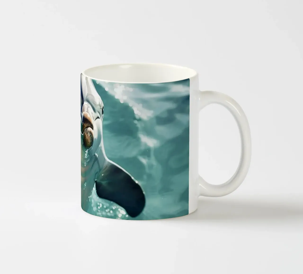 Waves of Joy: The Bottlenose Dolphin in Action ceramic mug by DesignDoodle