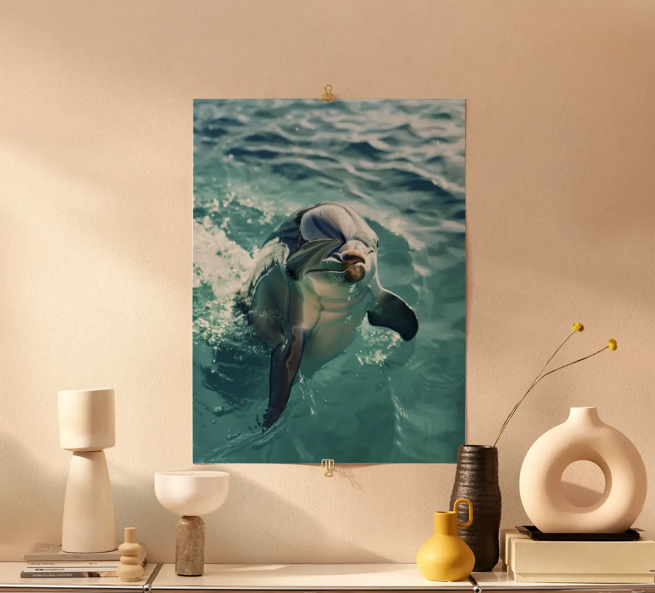 Waves of Joy: The Bottlenose Dolphin in Action hahnemühle by DesignDoodle