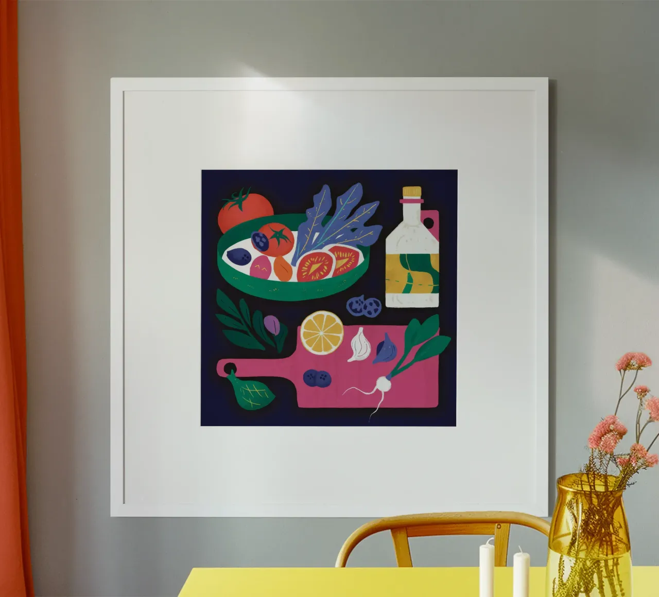 Cena a base di aragosta e vino poster da Muse Artworks