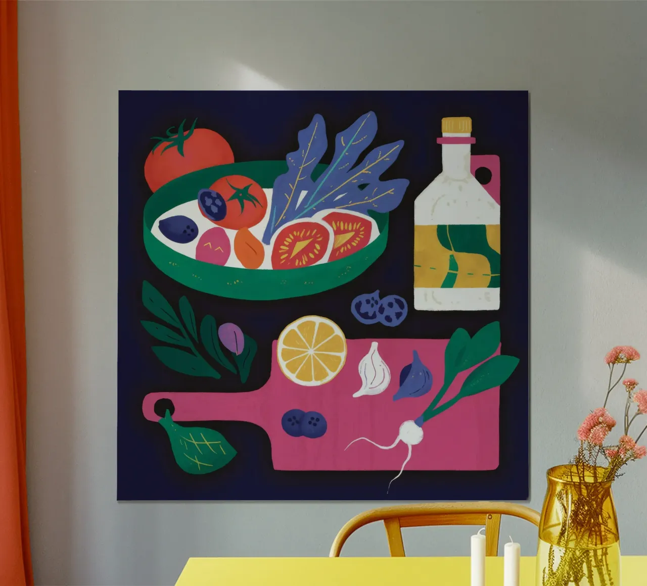 Cena a base di aragosta e vino poster da Muse Artworks