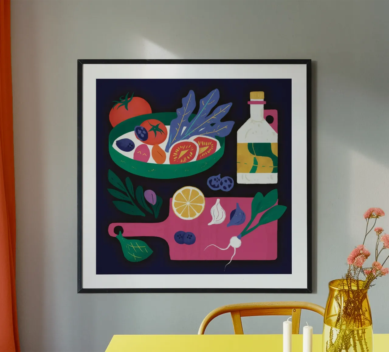 Cena a base di aragosta e vino poster da Muse Artworks