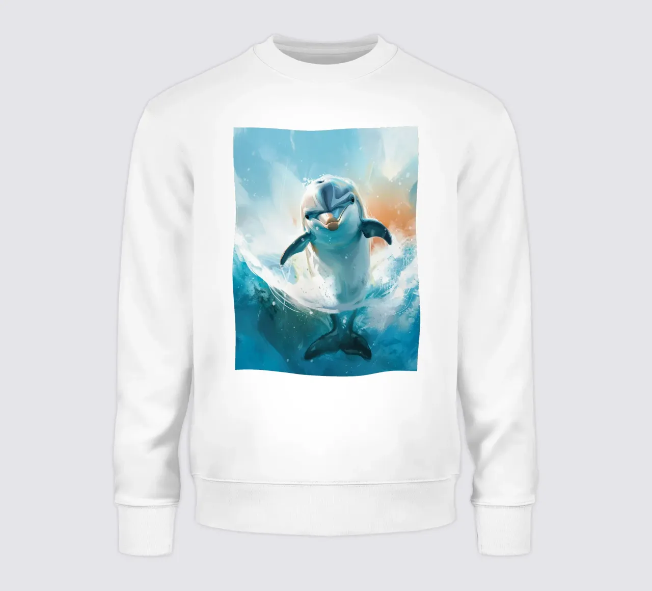 Joyful Leap: The Friendly Bottlenose Dolphin in the Wild sweatshirt by DesignDoodle