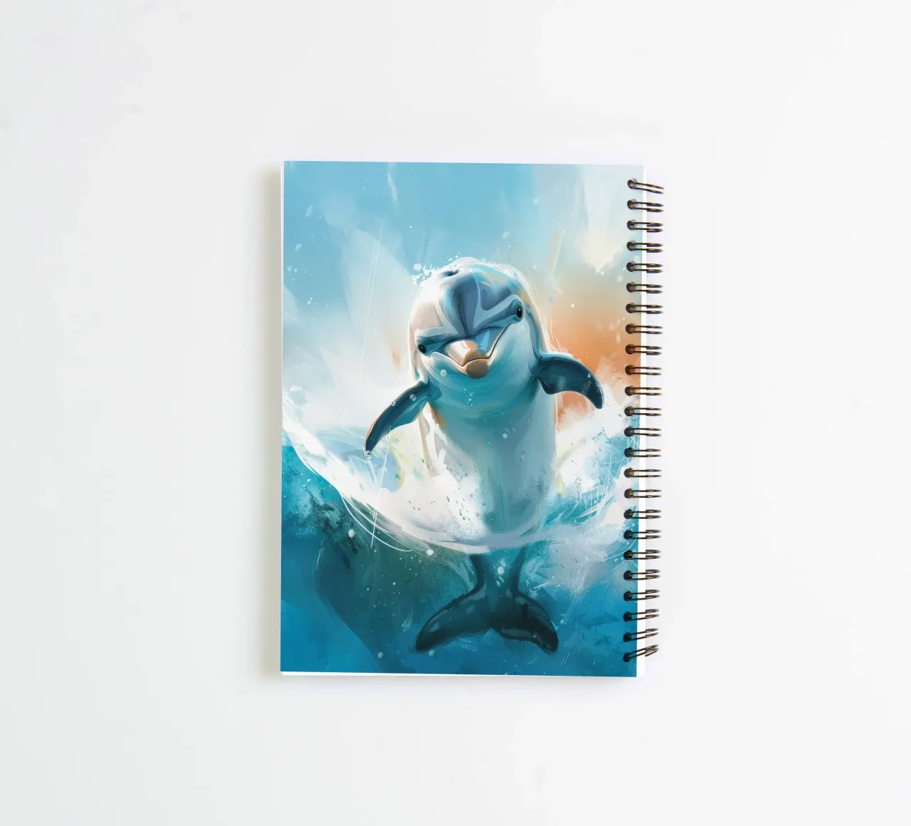 Joyful Leap: The Friendly Bottlenose Dolphin in the Wild spiral notebook by DesignDoodle