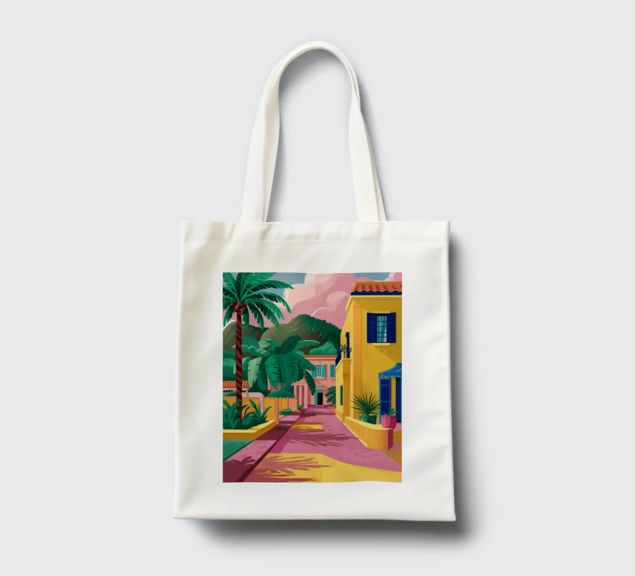 Chemin de la colline jaune tote bag de FadeAura
