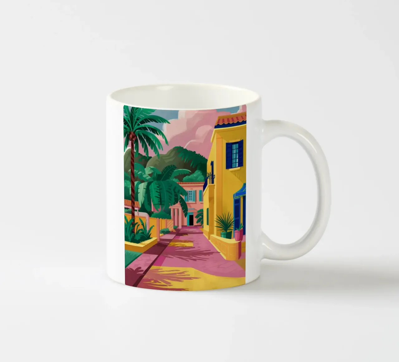 Sentiero delle colline gialle tazza in ceramica da FadeAura