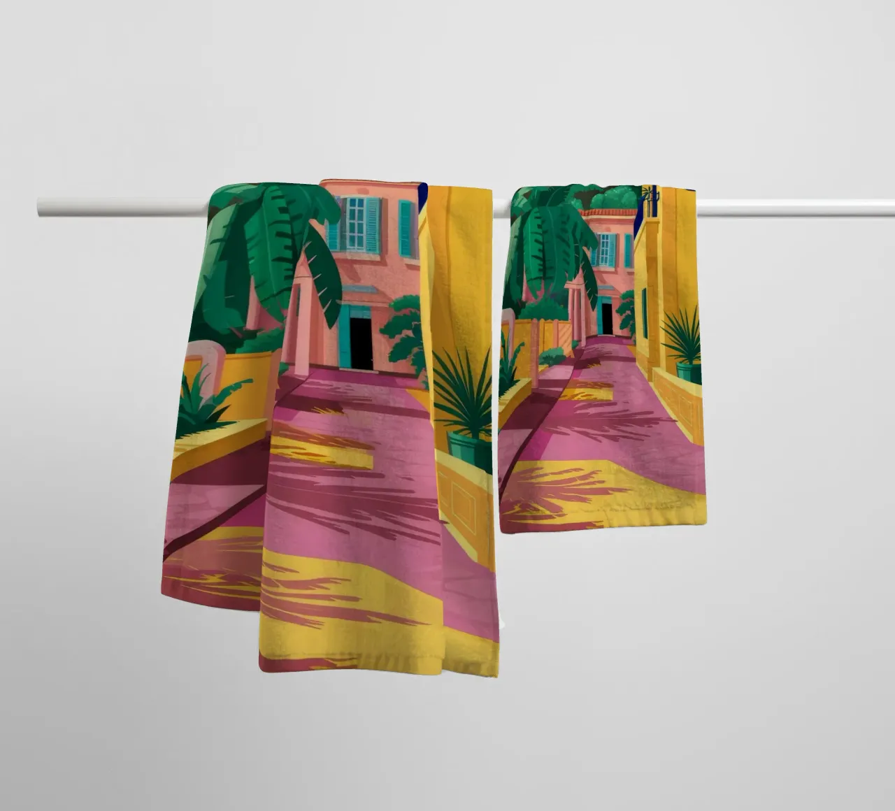 Chemin de la colline jaune serviette de bain de FadeAura