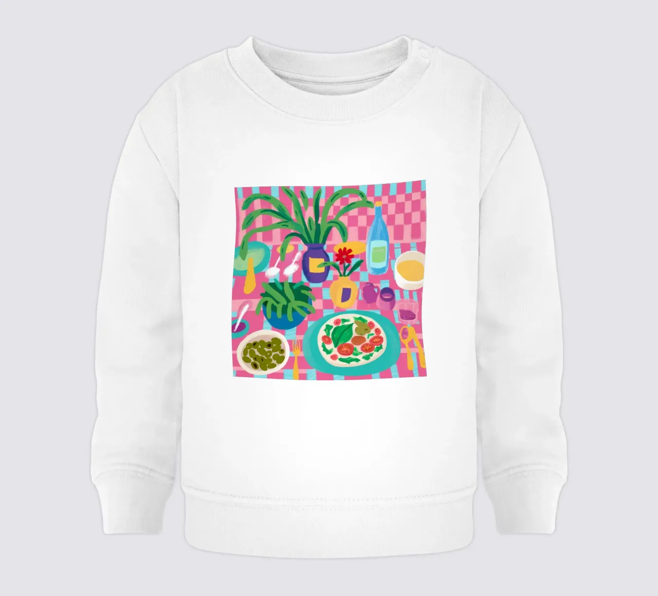 Festa a scacchi rosa felpa neonato da Muse Artworks