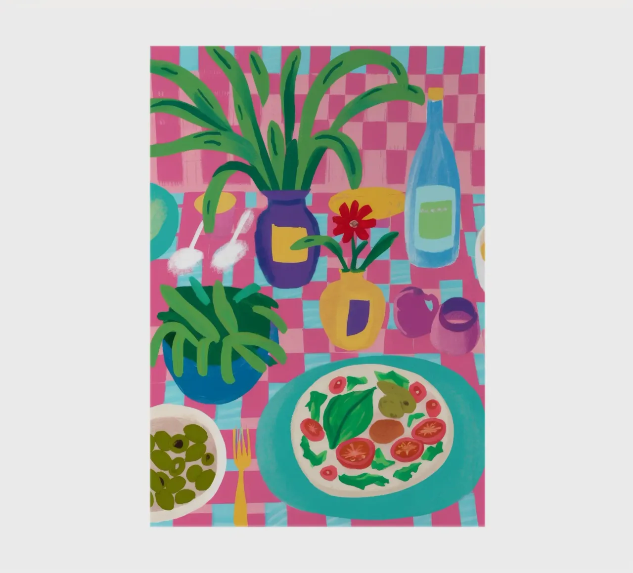 Pink Checkered Feast notebook by Muse Artworks