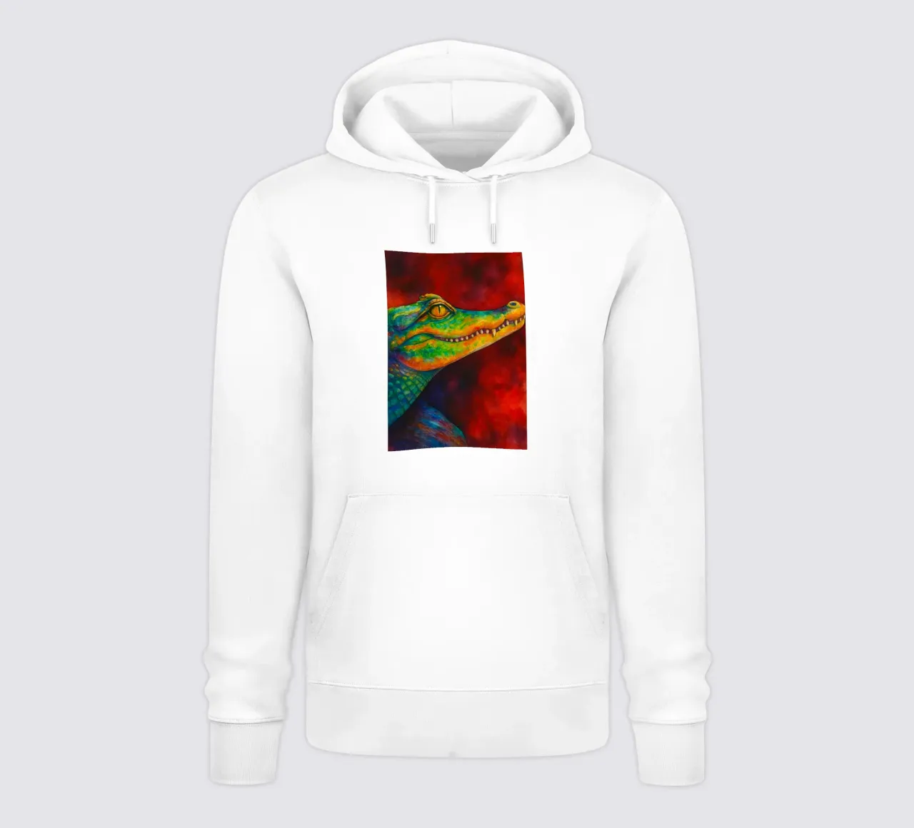 coccodrillo pittura colorata felpa con cappuccio da toegoe