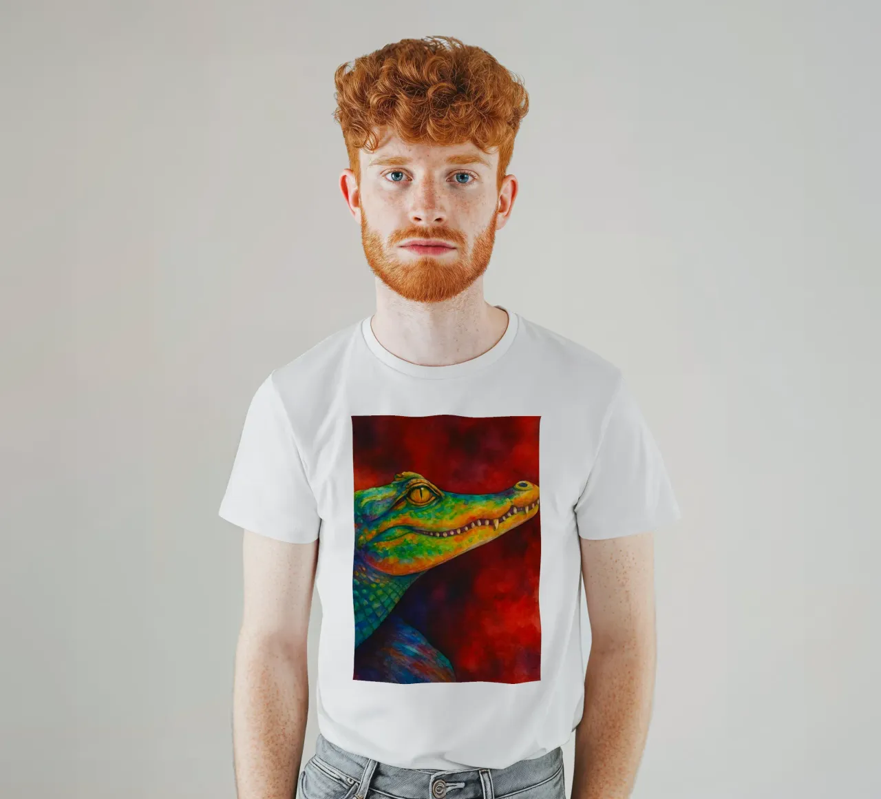 coccodrillo pittura colorata t-shirt da toegoe